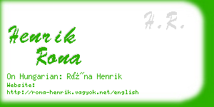 henrik rona business card